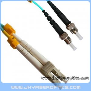 LC/PC to ST/PC Multimode 10G OM3 Duplex Fiber Optic Patch Cord